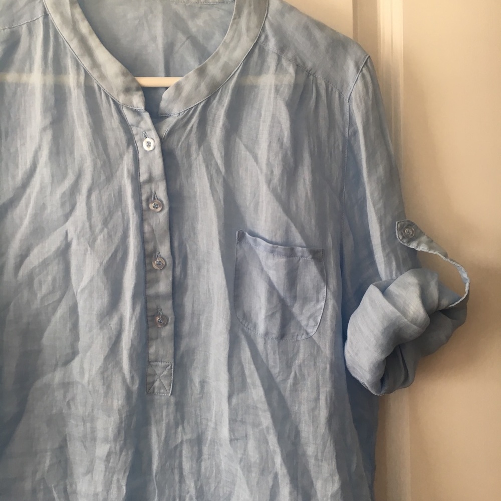 Women’s long linen shirt - Picture 3 of 5